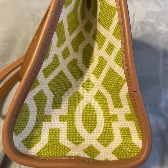 Spartina 449 Heyward Leather and Linen Double Strap Classic Purse Shoulder Bag - Picture 11 of 13